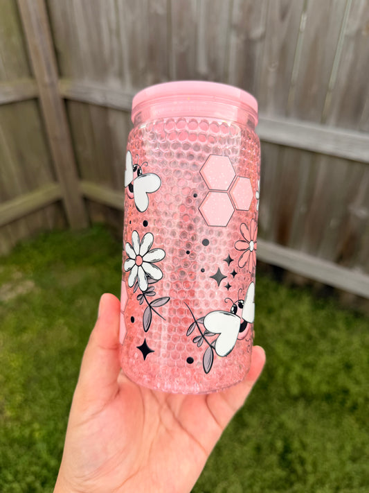 Pink Honeycomb Tumbler