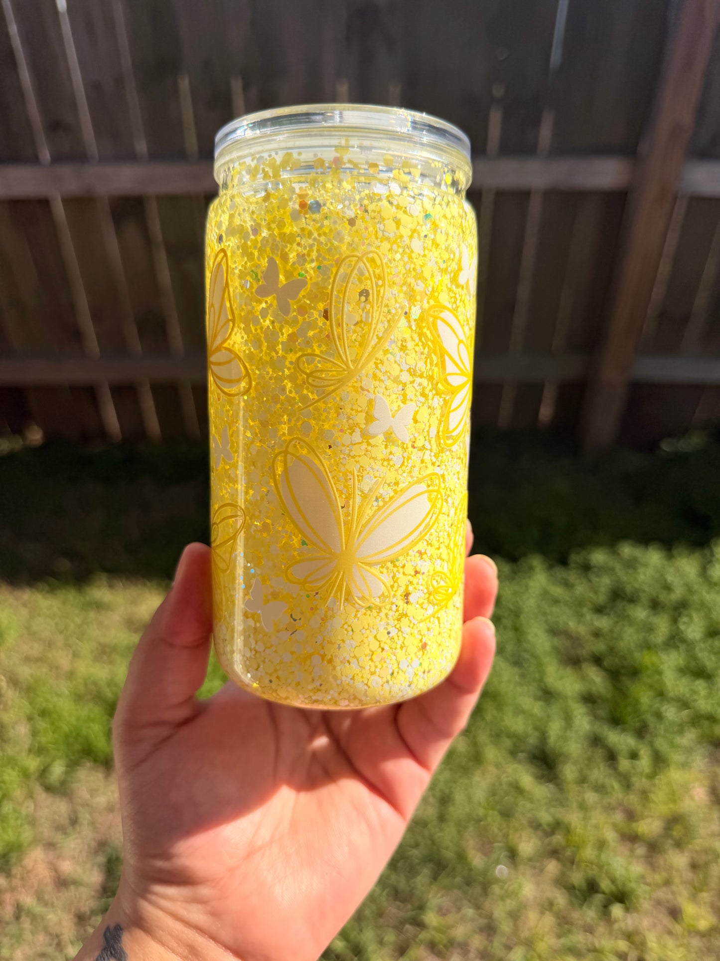 Yellow Butterfly Tumbler
