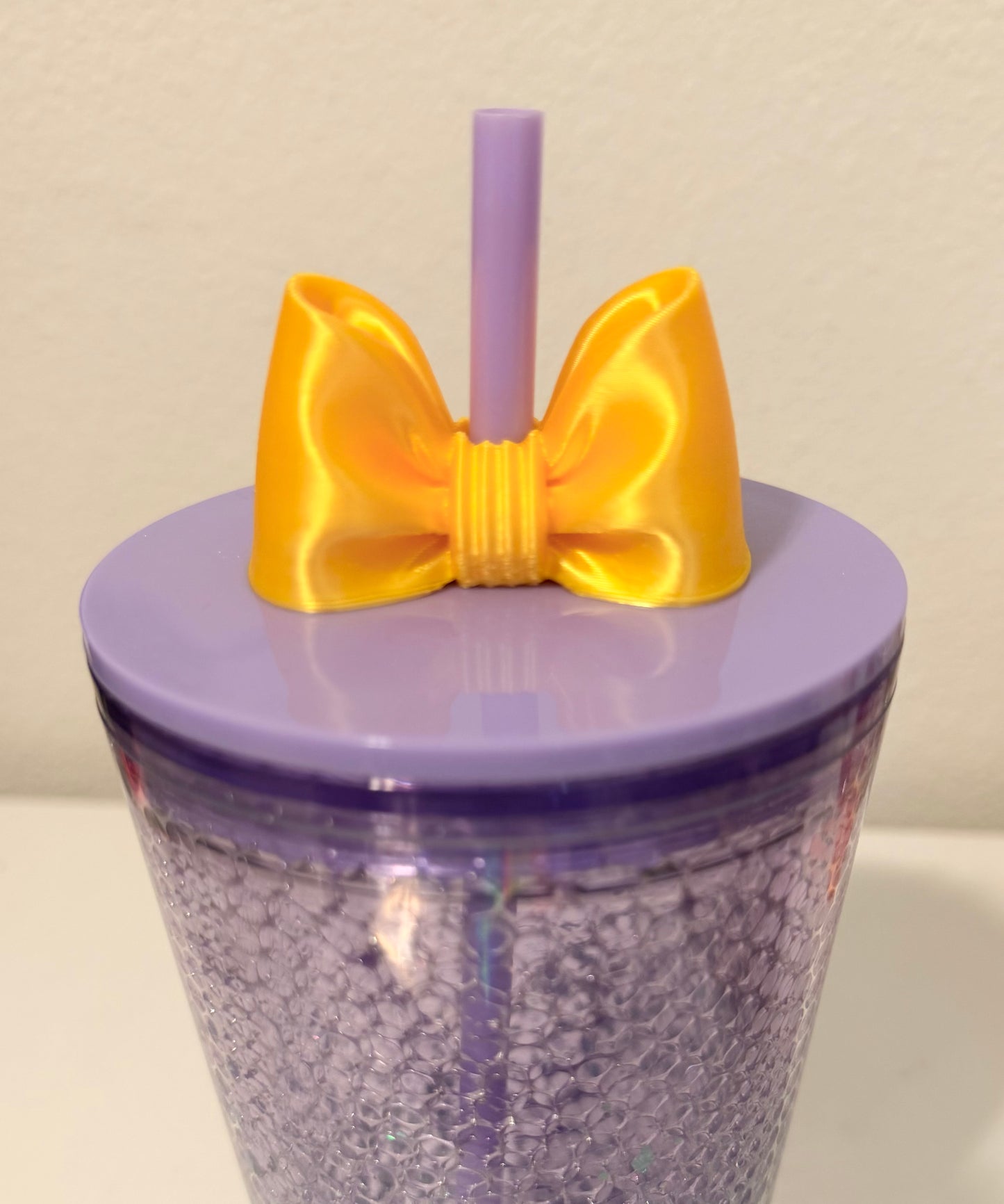 Big Yellow Bow Straw Topper