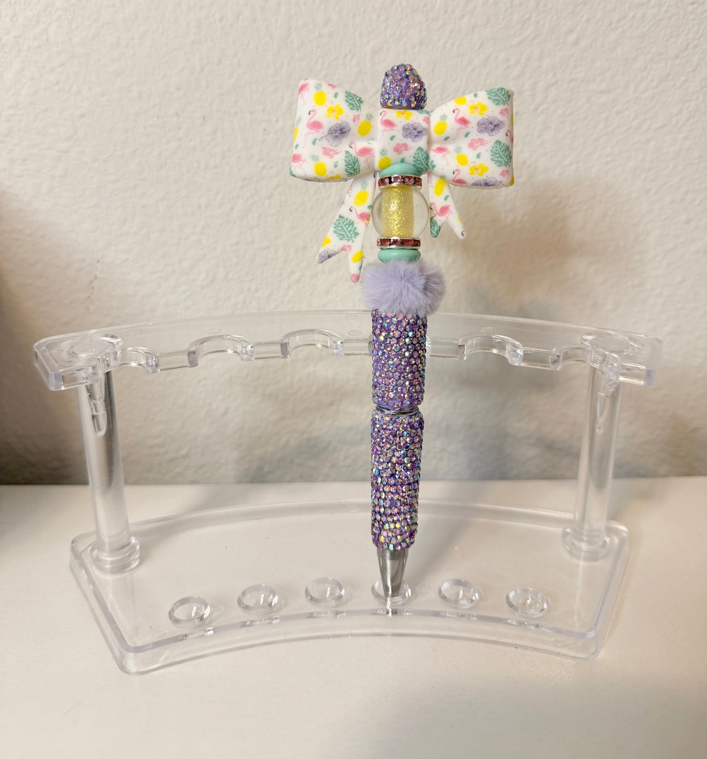 Purple Bow Glitter Pen