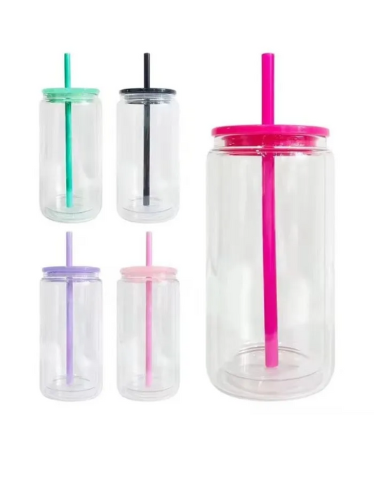 16oz Acrylic Customizable Tumbler (Colored Lid)