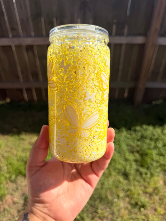 Yellow Butterfly Tumbler