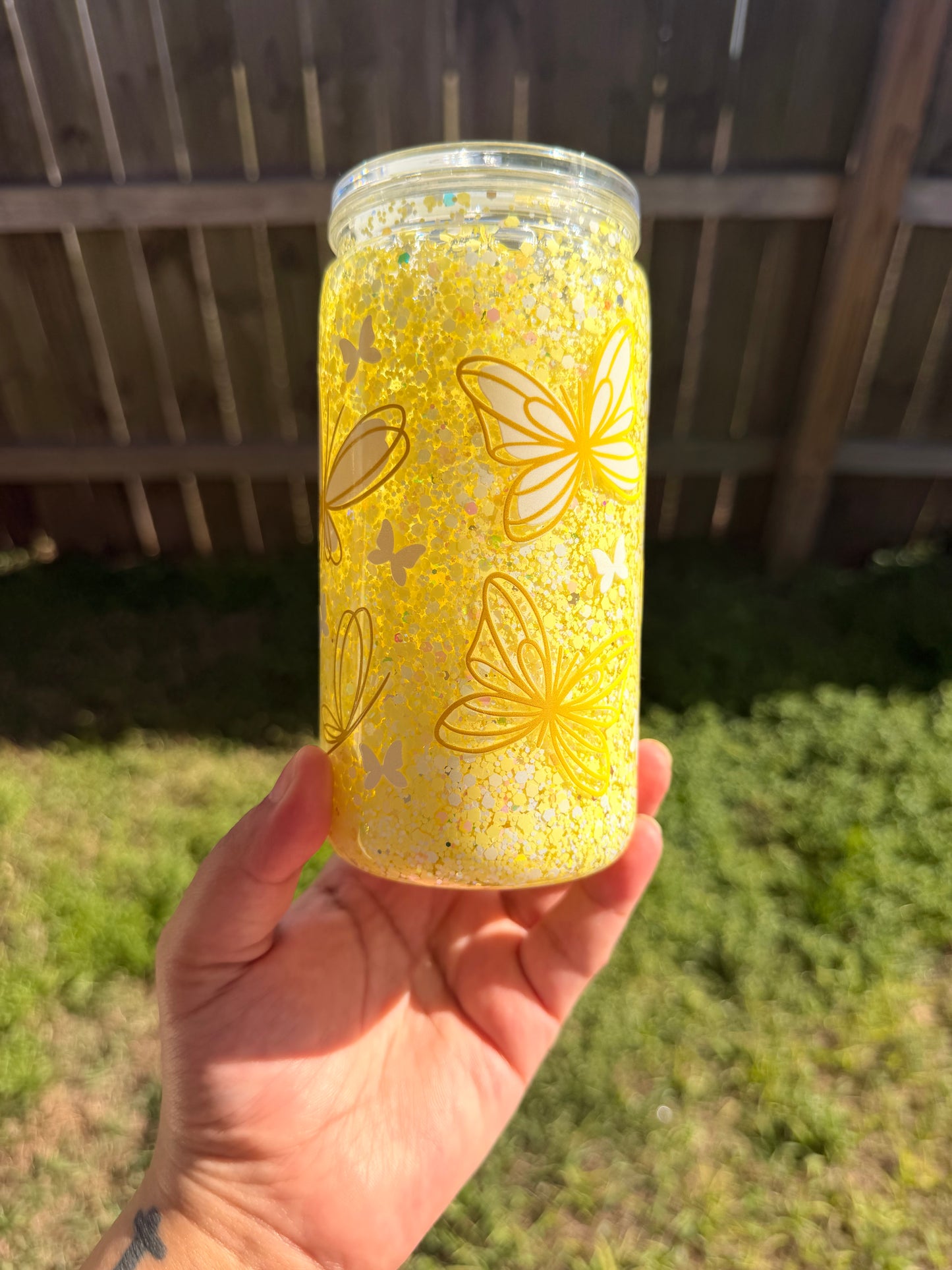 Yellow Butterfly Tumbler